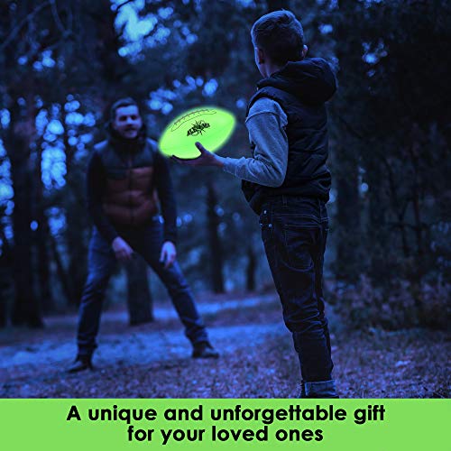 ALKOMI Glow in The Dark Football, Light Up Football, Led Football, Holographic Football, Glow in Dark Football Youth Size 6, Sports Gifts for Boys