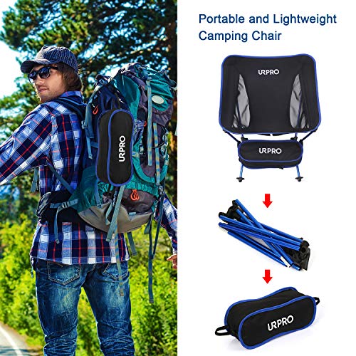 URPRO Outdoor Ultralight Portable Folding Chairs with Carry Bag Heavy Duty 145kgs Capacity Collapsible Chair Camping Folding Chairs Beach Chairs