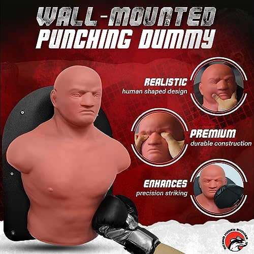 Boxing Honey Badger Wall-Mounted Punching Dummy Boxing Punching Bag Martial Arts Training Dummy, Skin