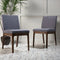 Christopher Knight Home Kwame Fabric/Walnut Finish Dining Chairs, 2-Pcs Set, Dark Grey