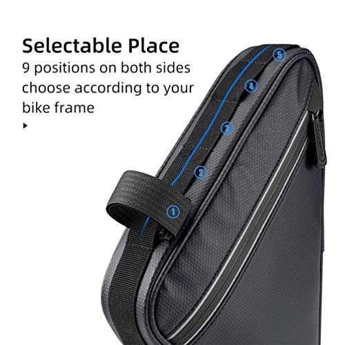 ROCKBROS Bicycle Frame Bag Bike Triangle Bag Under Top Tube Bag Bike Storage Bag 1.5L for Mountain Road Bike