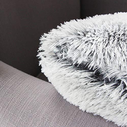 Uhomy Home Decorative Luxury Series Super Soft Faux Fur Pillow Cover Cushion Case for Sofa Bedding Chair Car Gray Ombre 12x20 Inch 30x50 Cm, Single