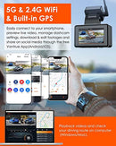 Vantrue E2 2.7K WiFi Dual Dash Cam, 1440P Front and Rear Dash Camera with GPS Speed, Sony Night Vision, 24/7 Parking Mode, Voice and Wireless Control, Motion Detection, Capacitor, Support 512GB Max