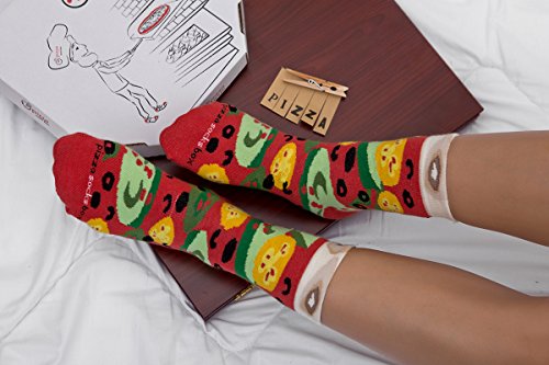 PIZZA SOCKS BOX Vege 4 pairs Cotton Socks Made In Europe size XL Man Funny Gift!