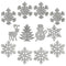 COM-FOUR® 12 x Glitter Pendants for The Christmas Tree, Glittering Christmas Tree Decorations, Christmas Decoration with Various Motifs, Motif Selection Varies, 12 Pieces, 8.5-11 cm