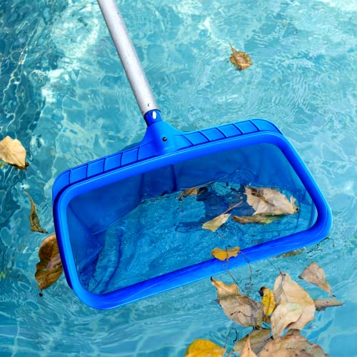 POOLWHALE Professional Pool Skimmer Net, Heavy Duty Swimming Leaf Rake  Cleaning Tool with Deep Fine Nylon Mesh Net Bag - Fast Cleaning,Easy Scoop