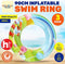 [3PCE] Summer Splash Inflatable Swim Rings Durable and Tough, Portable and Lightweight, Easy to Inflate, Ideal for Beach and Pool (90cm x 31cm x 28cm)