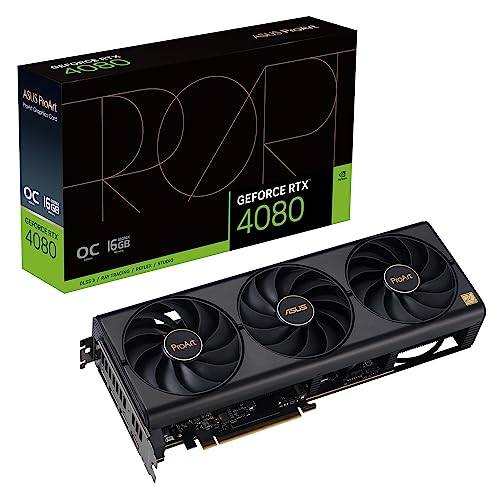 ASUS ProArt GeForce RTX™ 4080 16GB OC Edition GDDR6X Graphics Card (PCIe 4.0, 16GB GDDR6X, DLSS 3, HDMI 2.1a, DisplayPort 1.4a)