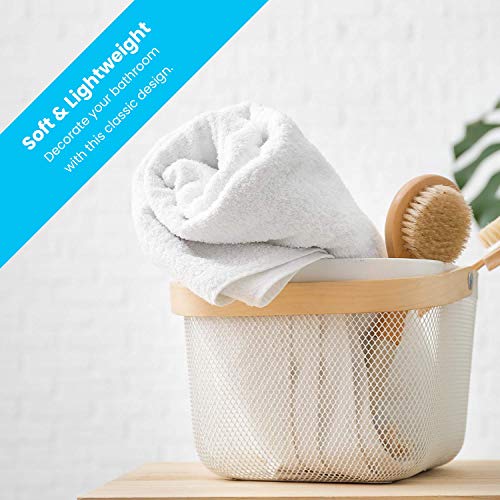 Zeppoli Wash Cloth Kitchen Towels, 24-Pack, 100% Natural Cotton Bath Towels, 12 x 12 Hand Towels, Commercial Grade Washcloth, Machine Washable Cleaning Rags, Wash Cloths for Bathroom