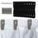 20 PCS Velvet Hanger Clips Strong Finger Flocked Laundry Pegs Non-Slip Removable Flocking Clothes Pins for Flocked Garment Clothes Trouser Hangers (Black)