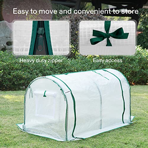 VIVOSUN Portable Mini Green House 47x23x23-Inch Tunnels, PE Cover with Roll-up Zipper Door, for Indoor Outdoor or Garden Planting