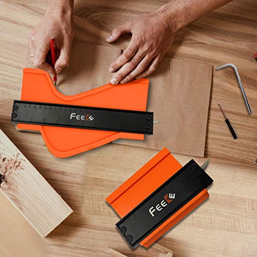 Contour Gauge 10+5 Inch with Lock, Super Gauge Shape and Outline Tool Woodworking Tools Christmas Gifts for Men, Dad, Husband, Grandpa, Construction Rulers Scribe Tool Carpenter tools for Men DIY