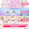 Value Smash Unicorn Party Supplies 24 guests for girls with Birthday Banner, Unicorn Cake Topper, Headband & Sash, Dinning & Dessert plates, Tablecloth, Cups, Forks & Spoons Set, 15 balloons