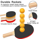 FBSPORT Ping Pong Paddle Set, Portable Table Tennis Set with Retractable Net, 2 Rackets, 6 Balls and Carry Bag for Children Adult Indoor/Outdoor Games