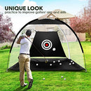 3M Golf Practice Net Hitting Chipping Training Aid Cage for Home Backyard Indoor Outdoor,Black