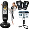 Inflatable Punching Bag Combo Kit for Kids Complete with Boxing Gloves and a Pump. Boxing Bag for immediate Bounce Back for Practicing Mixed Martial Arts, Boxing, Taekwondo, Judo, Karate. (Black)