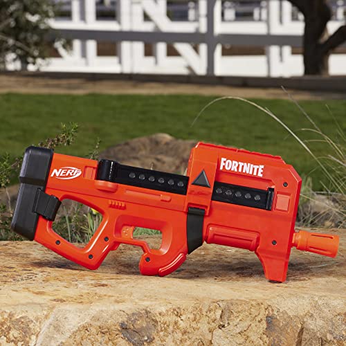 NERF Fortnite Compact SMG Motorized Dart Blaster, Ultra Red Wrap Design, 8-Dart Internal Clip, Includes 8 Official Elite Foam Darts, Multicolored