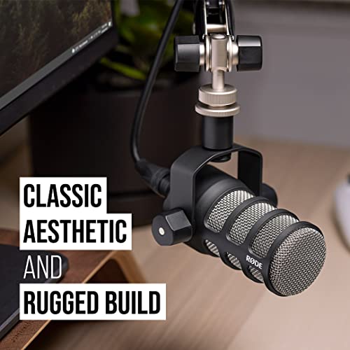 RØDE PodMic Broadcast-Quality Dynamic Microphone with Integrated Swing Mount for Podcasting, Streaming, Gaming, and Voice Recording