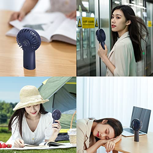 JISULIFE Handheld Fan, 4000mAh Portable Fan, Mini Hand Fan, USB Rechargeable Small Pocket Fan [5-20H Working Time] Battery Operated Personal Fan with 3 Speeds for Travel/Commute/Picnic/Office-Blue