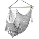 Hammock Chair, Large Hanging Chair, Soft Cotton Rope Swing Chair with High Load-Bearing Metal Rod,Indoor Outdoor Garden Yard Living Room,Max 150kg