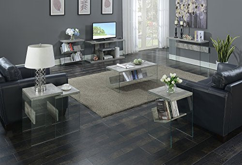 Convenience Concepts SoHo Coffee Table, Faux Birch/Glass