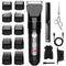 Hair Clipper, Youker Cordless Hair Cutting Kit for Men, 2 Adjustable Speed IPX4 Waterproof Beard Trimmer with Ceramic Blades & LED Display, 1500mAh Rechargeable Barber Kit with Wai Cloth & Storage Bag