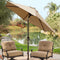 Blissun 7.5 ft Patio Umbrella, Yard Umbrella Push Button Tilt Crank (Tan)