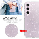GUAGUA Samsung Galaxy S23 Case, Case for Samsung S23 6.1 Inch Crystal Clear Flexible Soft TPU Cover Glitter Bling Sparkle Shiny Slim Thin Shockproof Protective Phone Cases Transparent