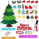 Felt Christmas Tree Set for Toddlers Kids with 3m/9.8ft Led String Light, 3.2ft/98cm Wall Hanging DIY Christmas Tree with 32 Detachable Ornaments for Xmas Home Decoration