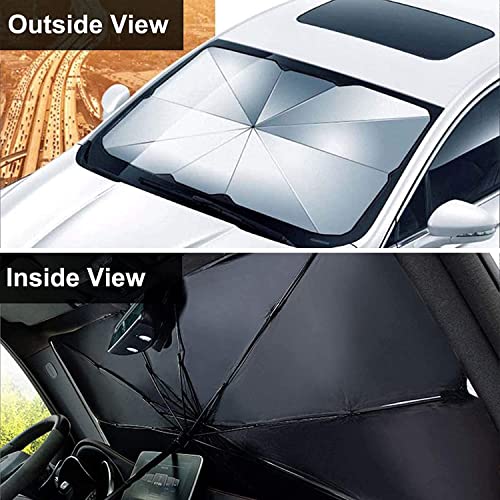 Car Windshield Sun Shade Umbrella, Front Window Visor Sun Shade Cover, 140 x 78 cm Large Size Auto Windshield Covers Trucks Cars Cover, UV Protection, Heat Insulation, Easy Fold