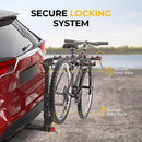 【Upgrade】 BougeRV Lockable Hitch Bike Rack for SUV Truck, 165LB Capacity 4-Bike Hitch Bike Carrier Rack with 2'' Hitch Receiver, Easy Assembly, Tilting & Foldable Bike Rack Hitch