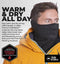 Tough Headwear Winter Face Mask & Ski Mask Neck Gaiter - Cold Weather Half Balaclava - Tactical Neck Warmer for Men & Women, Black - Balaclava, One Size