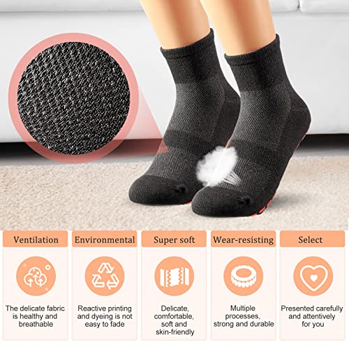 10 Pairs Grip Socks Non Slip Yoga Pilates Hospital Slipper Socks Cushioned Sole Socks for Men Women Pilates Barre, Classic Colors, Medium