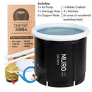 MURO Portable Bathtub for Adults, Foldable Freestanding Spa Bathtub for Soaking in Shower Stall, 3 Layer for Insulation, Black, Includes Bonus Cushion