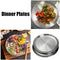 WANBY Stainless Steel Plates Metal Lightweight Steel Plate Unbreakable Dinner Dishes Plates Set Non-Toxin Dishwasher Safe BPA Free and Healthy (4 Pcs)