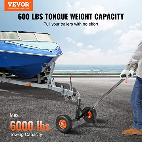 VEVOR Adjustable Trailer Dolly, 800 Lbs Capacity Trailer Mover Dolly, 15.7" -23.6" Adjustable Height, 2" Ball Trailer Mover with 16" Wheels, Heavy-Duty Tow Dolly for Car, RV, Boat