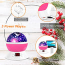 MOKOQI Star Projector Night Lights for Kids with Timer, Gifts for 1-14 Year Old Girl and Boy, Room Lights for Kids Glow in The Dark Stars and Moon can Make Child Sleep Peacefully and Best Gift-Pink