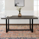 WE Furniture 72" Industrial Design Rustic Solid Wood Dining Table - Grey