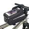 Bike Front Frame Bag, Waterproof Bike Bag Bike Phone Holder Mountain Bicycle Handlebar Pouch Bike Accessories Cycling Storage Bag with TPU Touch-Screen Sun-Visor Rain Cover for Phones Under 6.5”