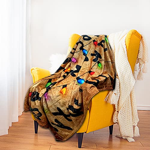 ZHIEND Warm and Cozy Movie Themed Blanket,Stranger Letter Things Blanket,Christmas Lights Alphabet Throws,Soft Plush Microfiber Kids Blanket for Boys Girls All Seasons Birthday Gifts（Alphabet）