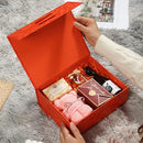 Assorted Gift Boxes with Lids and Handles - Perfect for Presents, Bulk Gifting, and More! Includes Clear Window and Bow for Elegant Presentation - Nested Boxes Within Boxes Design for Easy Storage - Square Gift Boxes with Attached Lids (Hermes Orange Hand