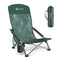 VILLEY Low Beach Chair, High Back Folding Beach Chair for Adults, Lightweight and Portable for Outdoor, Beach, Camping, Lawn, Music Festival, with Cup Holder and Carry Bag-Vintage Green Leaves