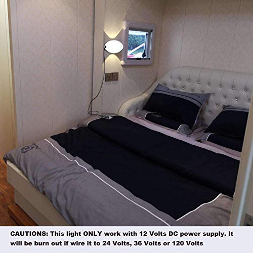 Facon 12V LED Ceiling Dome Light with USB Charger, High Speed Charging 5V 2.4A, 12V DC Interior Light with On&Off Switch for RV Motorhomes Camper Caravan Trailer Boat