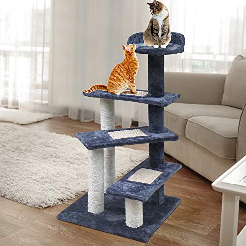 i.Pet Cat Tree Cats Tower Ultimate Scratching Post, 100cm Height Pet Scratcher Posts Indoor Kittens Wooden Play House Towers and Trees Corner Toys, with High-Rise Plush Bed