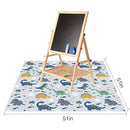 Splat Mat for Under High Chair/Arts/Crafts by Hoitsky, 51"(130 cm) Baby Anti-Slip Food Splash and Spill Mat for Eating Mess, Waterproof Floor Protector and Table Cloth (Dinosaur)