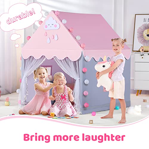 Kids Play Tents for Girls Large Pink Playhouse for Kids Indoor and Outdoor Princess Tent for Kids Toddler Tent Children Play House