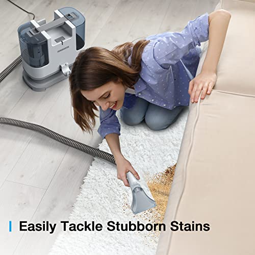 TENWORTH Portable Wet Dry Upholstery Cleaner Device, Wash Vacuum Cleaner Carpet Cleaner, 400 W, Freestanding Washing Water Tank for Sofas, Carpets and Pet Pads, TDV01 White