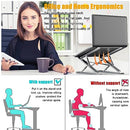 Portable Laptop Stand for Desk,Necomi Foldable Travel Laptop Stand Adjustable Height Computer Stand for Laptop Riser, MacBook Laptop Stand fit for HP Lenovo Dell 10-17 Inch Laptops Tablets