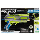 Nerf Hyper Impulse-40 Blaster, 30 Nerf Hyper Rounds, Spring-Open Instant Reload Hopper, Up to 110 FPS Velocity, Eyewear Included