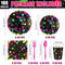 Yingzhao 180 Pcs Neon Birthday Party Paper Plates and Napkins Cups Supplies Disposable Glow Tableware Decorations Utensils Included for Glow in the Dark Party Decorations, Serve 30 Guests